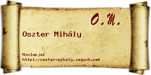 Oszter Mihály névjegykártya